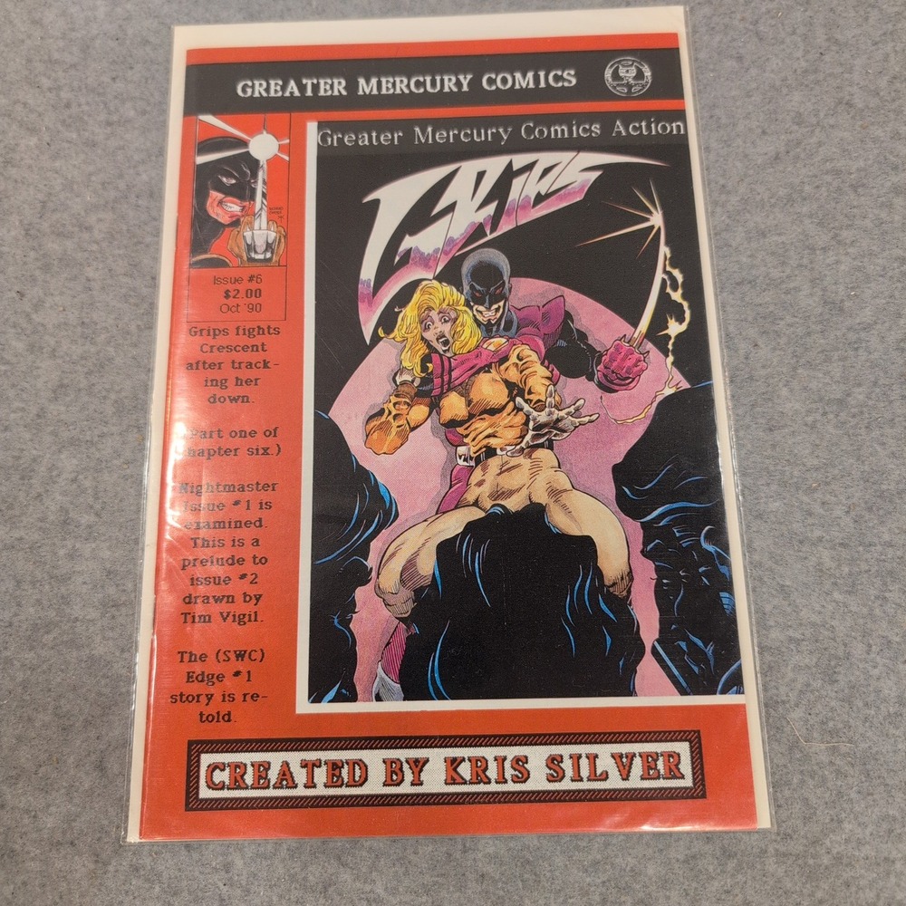 Grips Greater Mercury Comics Issue 5 6 Lot Kris Silver 1990 Silver Wolf Line - Picture 2 of 2
